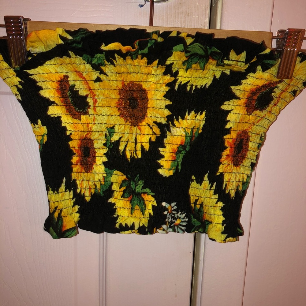 SUNFLOWER PRINT TUBE TOP